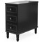 Narrow Wood Nightstand Side Table with 3 Drawers Fully Assembled